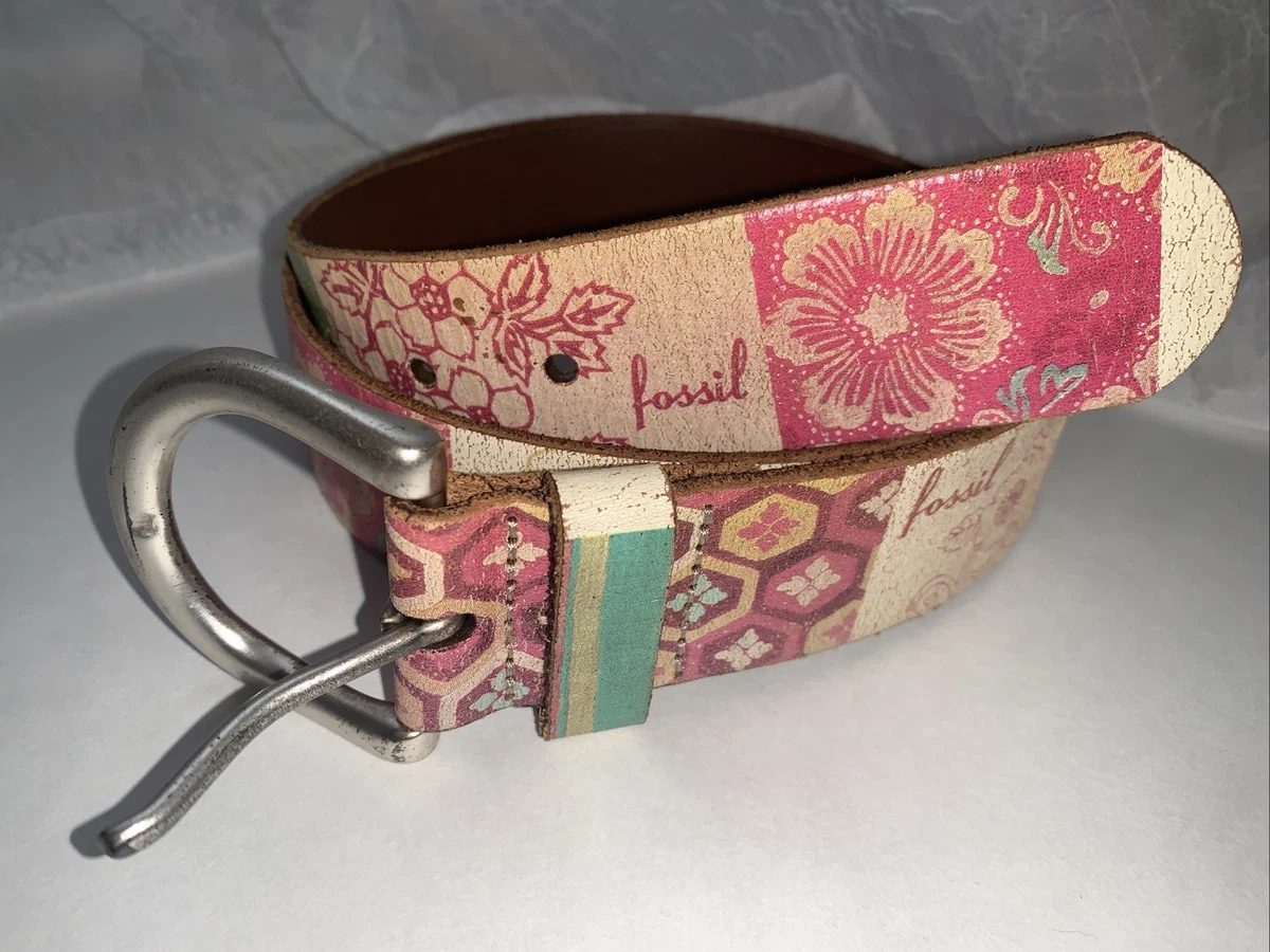 Vintage‎ Y2K Fossil Genuine Leather Metallic Patchwork Belt  Bronze Gold Silver Vintage Fossil Belt Patchwork Leather Suede - Etsy main image 2