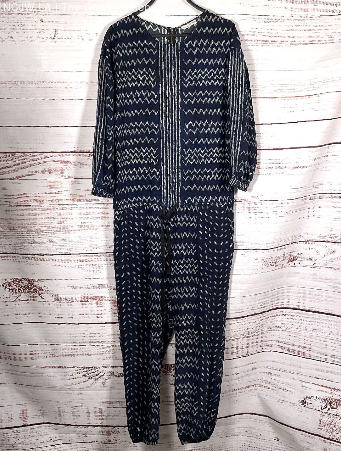 Ulla Johnson Zig Zag Pattern Long Sleeve Silk Jum… - image 1