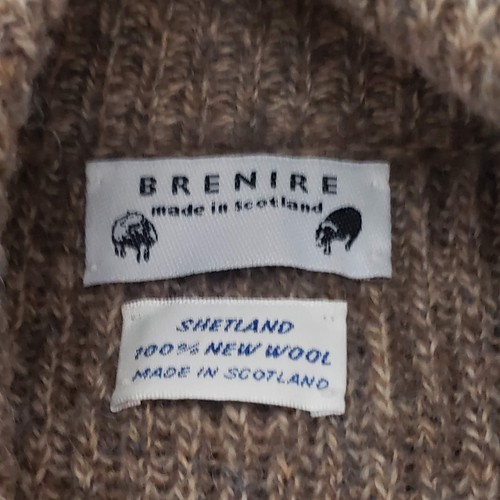 Brenire Brown 100% New Wool Men's Jacket Sweater Suede Patches Scotland L/XL? - Foto 12 di 15