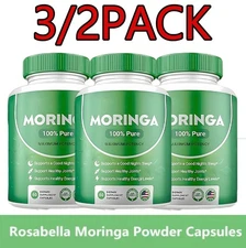 3/2bottle Rosabella Moringa Capsules For Immune Support & Gut Health 60 Capsules