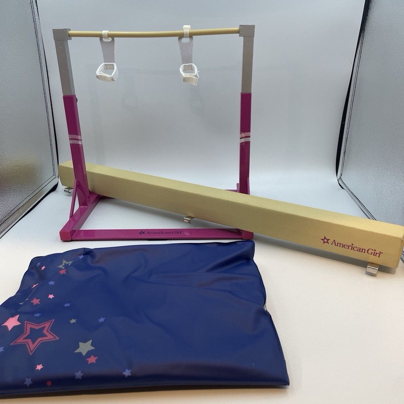 American Girl Retired Gymnastics Set Balance Beam, Bar, & Mat Rare Retired