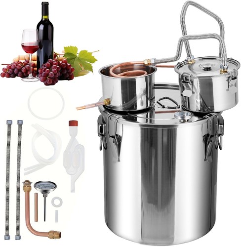 Moonshine Still Distiller, 3 Gal 10L Stainless Steel Water Alcohol Spirits