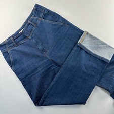 PILCRO Anthropologie Wide Leg Jeans Womens 28T Dark Wash Cuffed Ankle Trouser