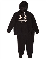 Under Armour Womens Graphic Full Tracksuit UK 10 Small Black Cotton AU11