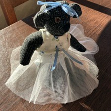 Teddy Bear Movable Joints Handmade From Wool 12 In. Dressed In Sunday s Best