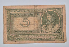 POLAND 5 MAREK   1919 BANKNOTE
