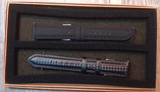 Watch Band Strap Replacement Leather Genuine Black Suede  Textured 18 mm set 2