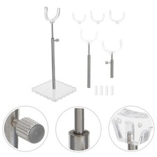 1 Set Transparent Acrylic Doll Display Stand Adjustable Height for Collectibles