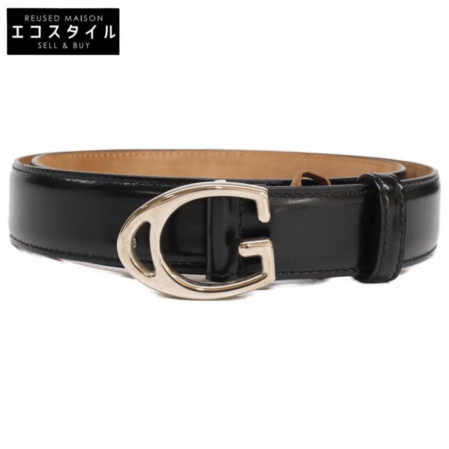 Gucci G Buckle Leather Belt Black for Men Size 85 34