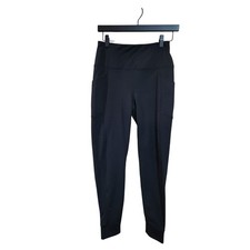 Avalanche Womens Black High-Waisted Active winter Leggings With Pockets Size S