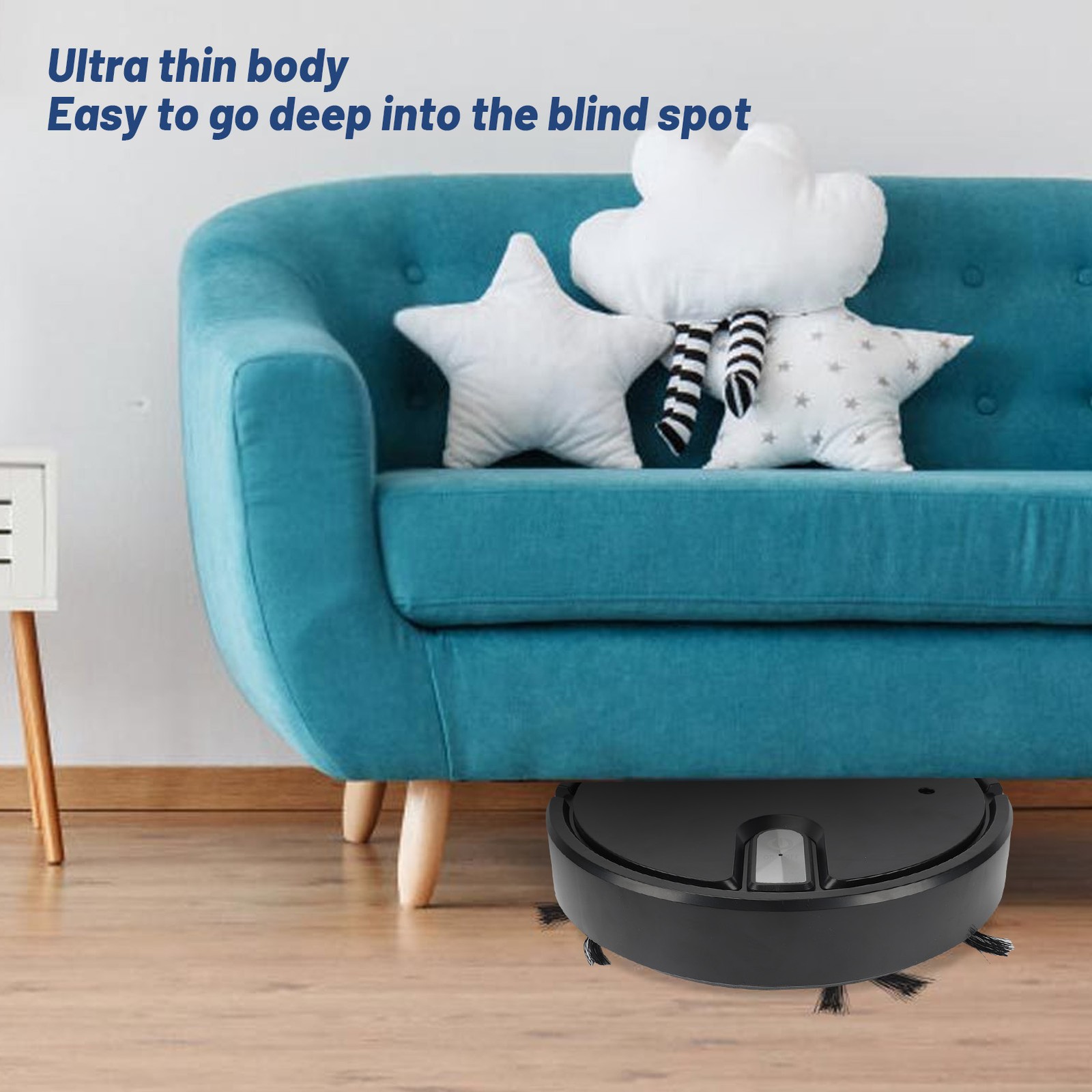 Robot Vacuum Cleaner Low Noise Slim 90 Min Runtime 1500pa Suction Vacuuming Swee-image