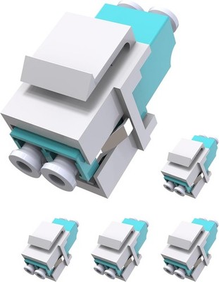 5 Pack Fiber Optic Keystone Jack LC Duplex Multimode OM3 OM4 Jack LC LC Coupler