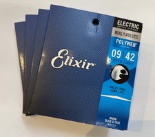 4 Sets Elixir 12000 Electric Nickel POLYWEB Guitar Strings 9-42 NEW IN PKG