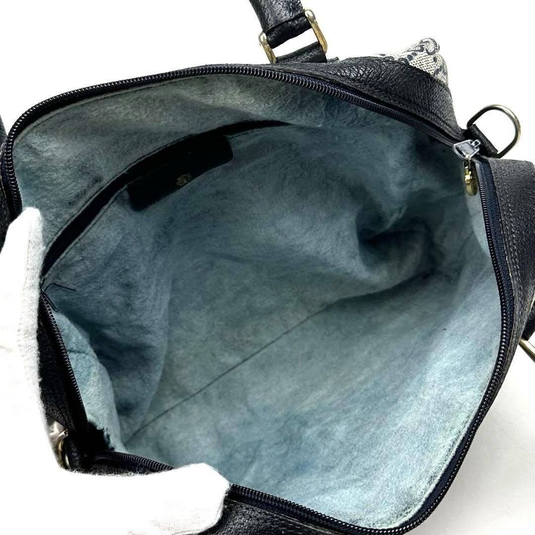 Old GUCCI Navy Sherry Line Web GG Supreme Mini Boston Handbag PVC Vintage Rare image 7