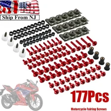 177pcs M5 M6 Motorcycle Windscreen Fairing Screws Fasteners Bolt Kit Universal