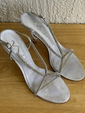 Nina Women s High Heeled Dress Shoes, Style-Gilmore, Silver, With Box, EUC