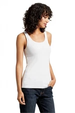 Michael Stars Womens S Small Solid White Ribbed Chelsea Tank Top Scoop Neck