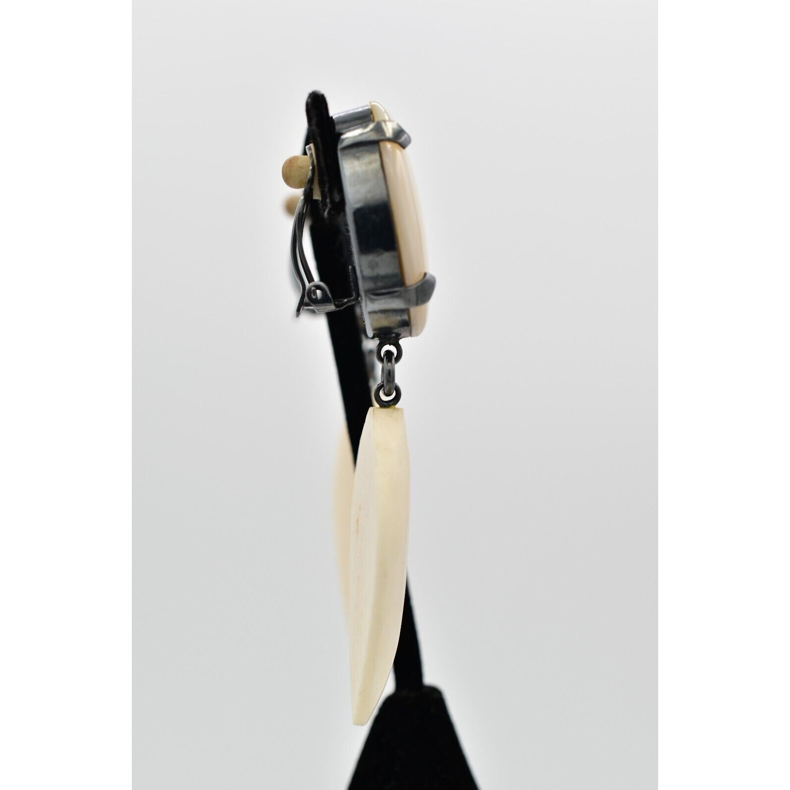 Statement Shell Necklace Clip Earrings Set Abalon… - image 19