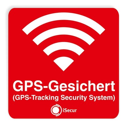 3er Aufkleber-Set GPS-Gesichert - rot I 6 x 6 cm I Warnung GPS-Tracking I hin069