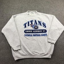 Vintage Tennessee Titans Sweatshirt Mens Large Gray NFL Tultex Eddie George