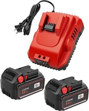 2-Pack 18V 6.0Ah Replacement for Milwaukee M-18 Battery and 1 Charger red 