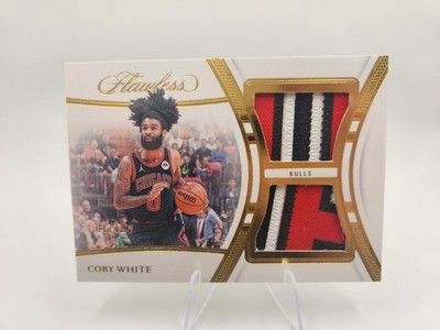 2023-24 Panini Flawless Patches Coby White #PAT-49 Gold 7/10 Game Used Jersey