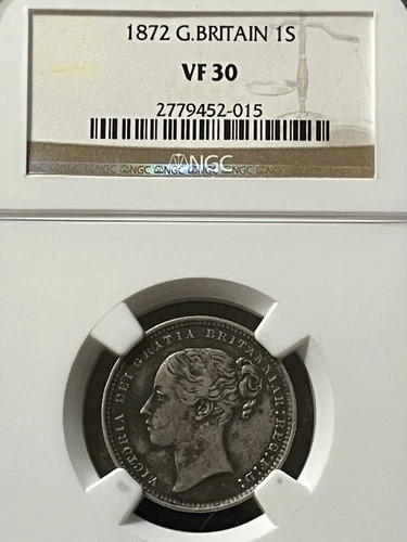 1872 1 Shilling VF30 Great Britain NGC