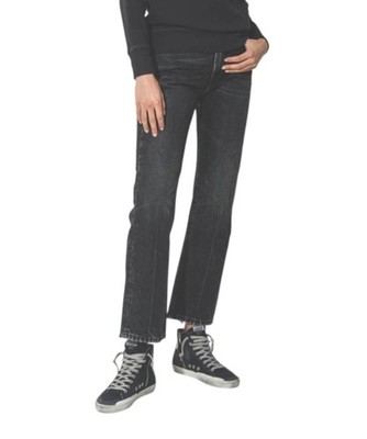 R13 Courtney Slim Damen Jeans 27 Everit Schwarz Neu Hohe Taille Straight Fit