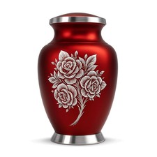Cremation Urns for Human Ashes Adult Female and Male - Handcrafted Large, Red