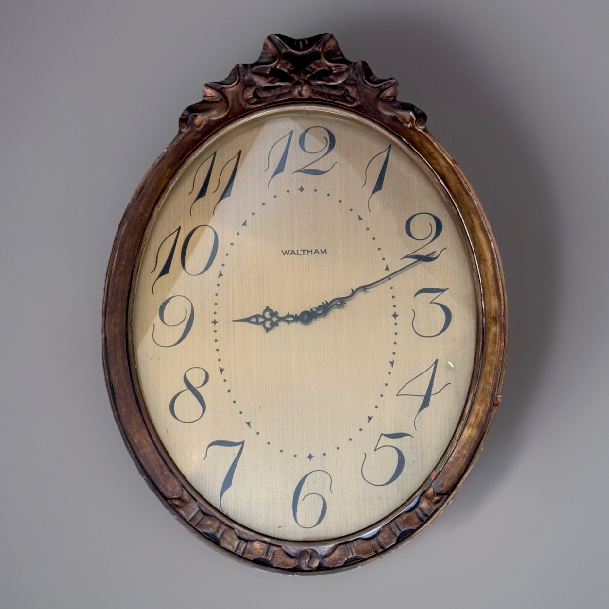 Unusual Antique Waltham Picture Frame Style Wall Clock 