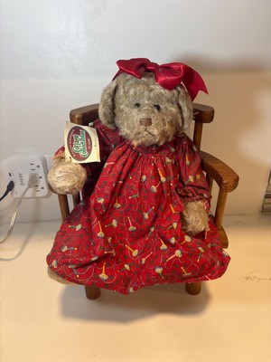 Vintage Ganz 1998 Cottage Collectables Becca Christmas Teddy Bear
