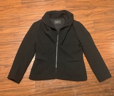 Lafayette 148 Jacket Women s 12 black 85 Virgin Wool Full Zipper Blazer