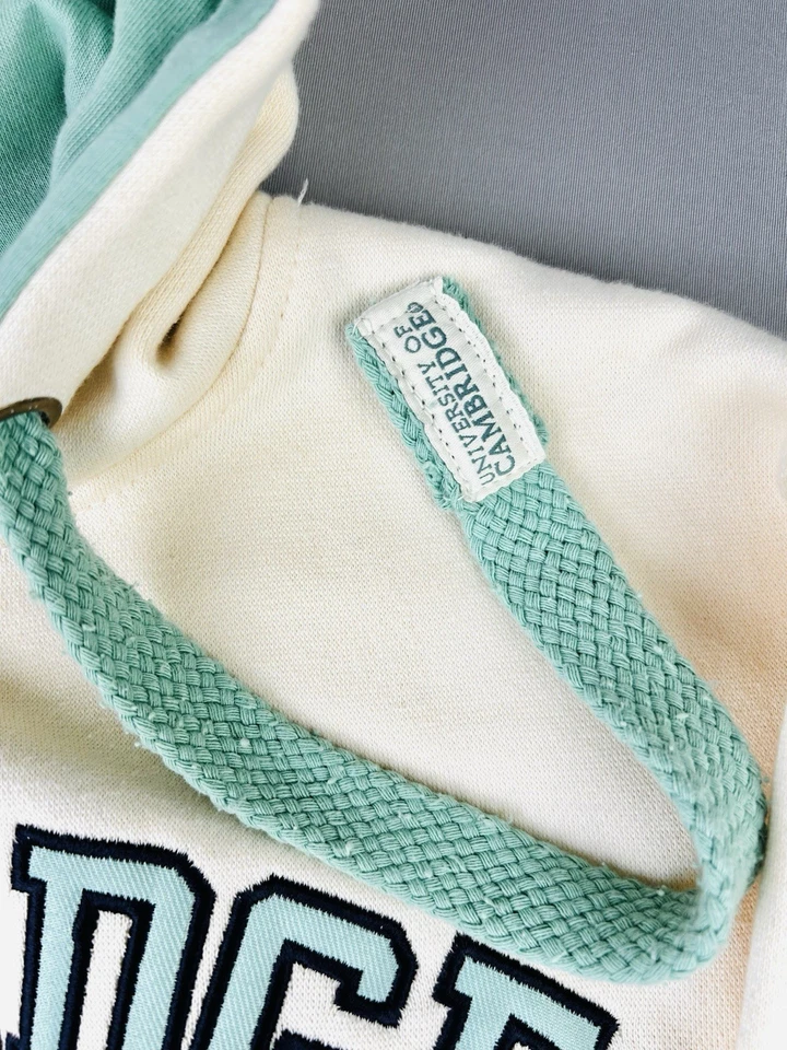 Sudadera con capucha bordada para mujer University of Cambridge XS marfil y aguamarina Foto 4 de 4
