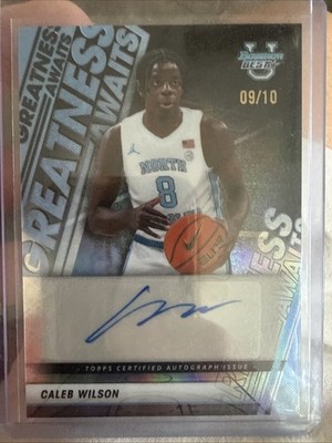 2025-26 Bowman U Best Greatness Awaits 09/10 Caleb Wilson Autograph Card
