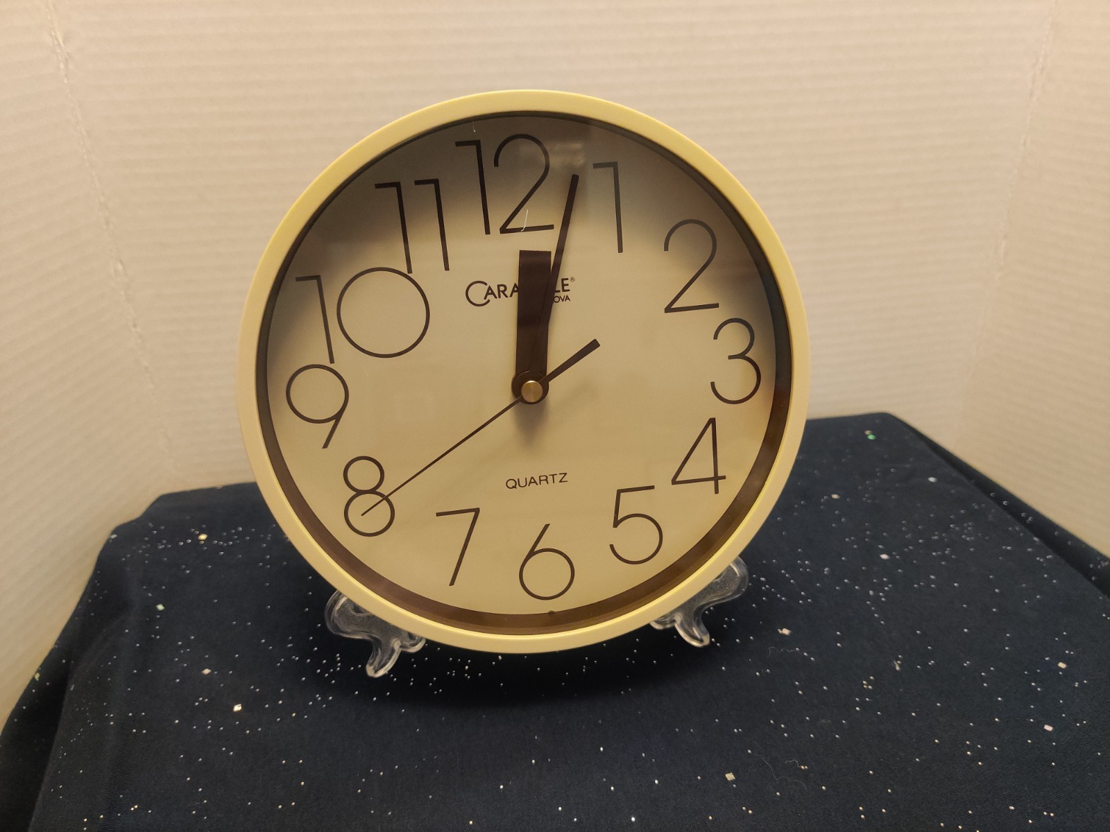 Vintage Carousel Bulova Caravelle MCM Wall Clock NIB Beige/ Ivory Colored Case