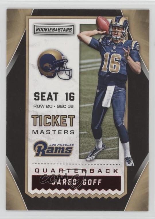 2016 Panini Rookies & Stars Ticket Masters Jared Goff #6 RC g5i