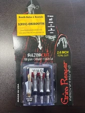 Grim Reaper Razor Cut 100 grain 3-Blade 1 3/4" Cut Broadhead - 3pk