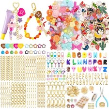 561 Pcs Keychain Making Kit - Includes 30 Keychain Clips, 40 Gold-561Pcs Kit