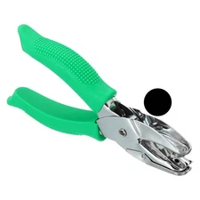 1/8-Inch Round Single Hole Punch Handheld Hole Puncher with Grip Green
