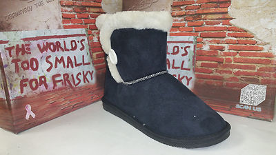 Frisky Black Faux Suede Girls Youth's Snow Winter Shoes Boots size 11-4 F9511