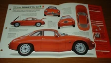1960 ALFA ROMEO GIULIETTA SZ SPEC SHEET INFO BROCHURE PHOTO 60