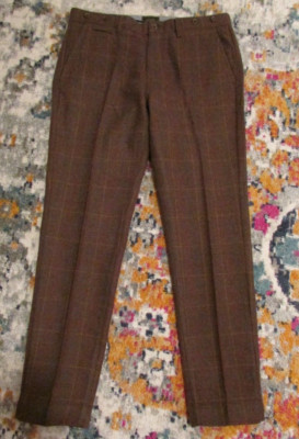 Men s Jachs New York Wool Blend Brown Pants Bowie Fit Size 33