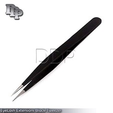3.5" Eyebrow Tweezers Professional Quality Black Color Pointed Tips Brand New