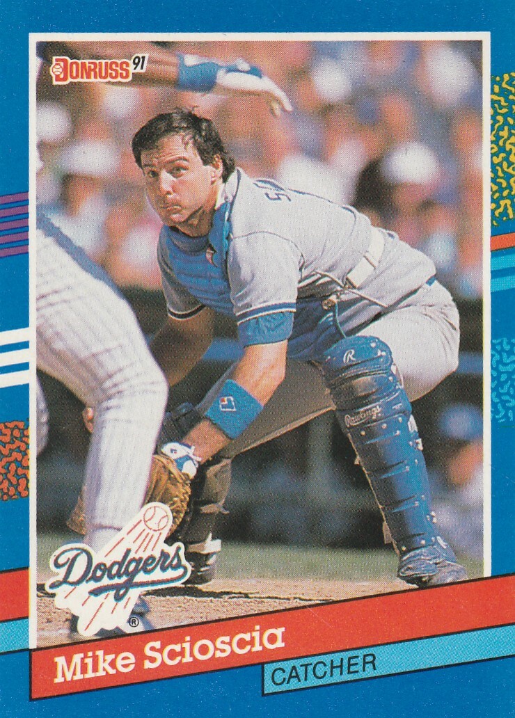 FREE SHIPPING-MINT-1991 Donruss #112 Mike Scioscia Los Angeles Dodgers 