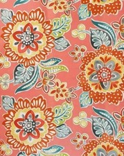 Waverly Sun N Shade Outdoor Fabric Floral Coral Patio Furniture Pillow 2.5 Yards