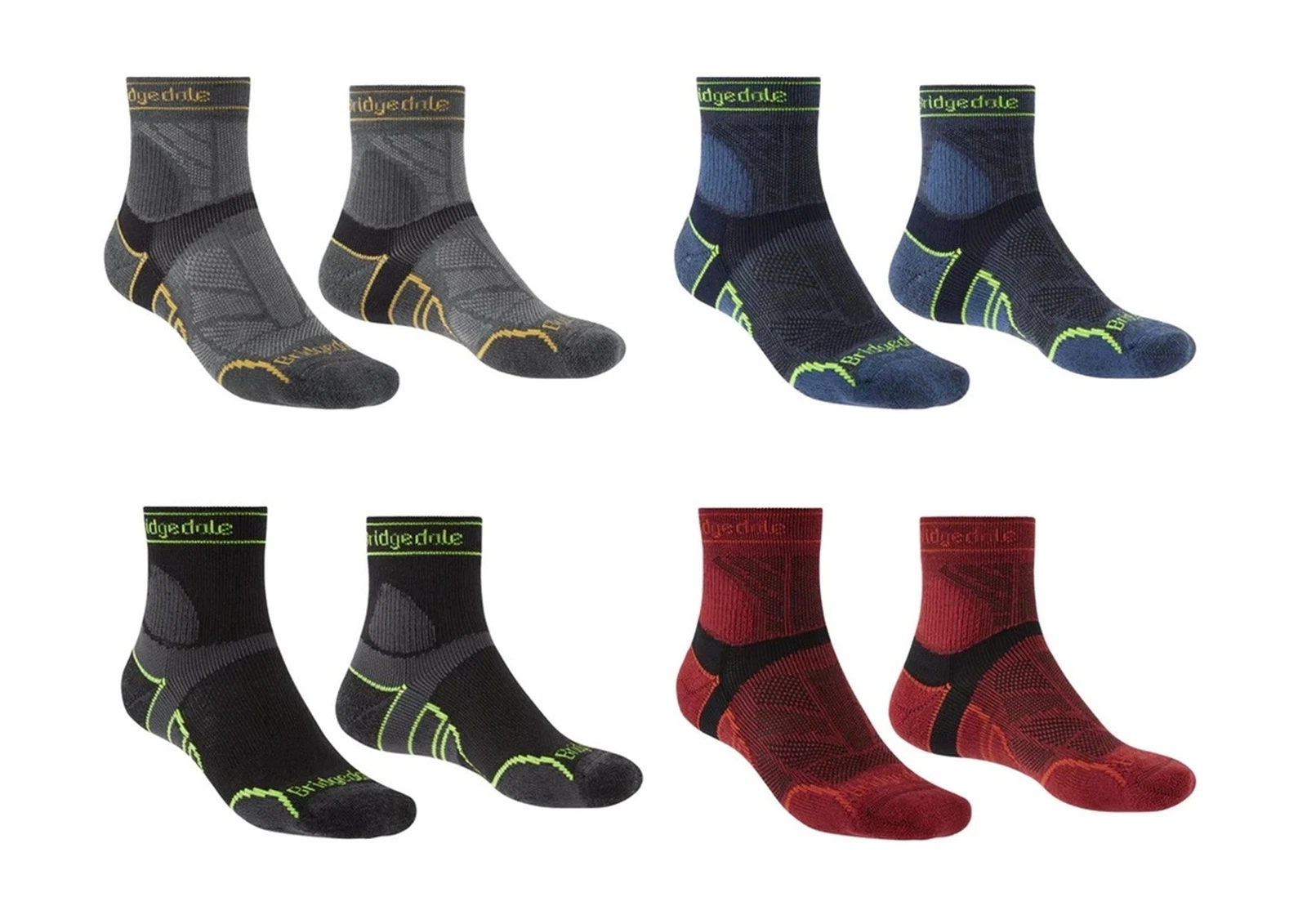 Bridgedale Men's Lightweight T2 Merino Sport 3/4 Crew Trail Running Socks NEW