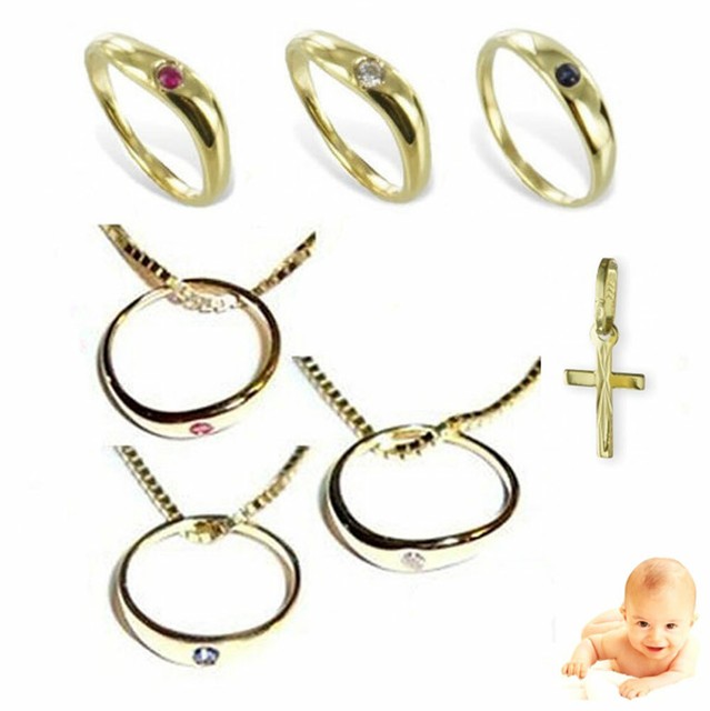 Taufring Kreuz echt 333 Gold, Taufkette PL. Taufe Taufschmuck Geschenk Schmuck