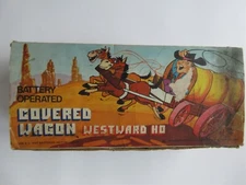 Vintage Battery Operated Covered Wagon Westward Ho with original box