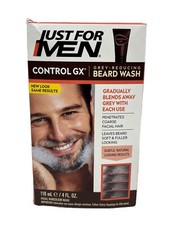 Just For Men Beard Wash Control GX Grey Reducing Shampoo 4 fl oz Natural Looking