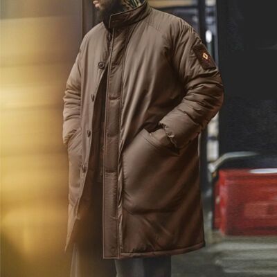 Winter Warm Cotton-padded Coat Men's Vintage Casual Coat Work Jacket Brown 